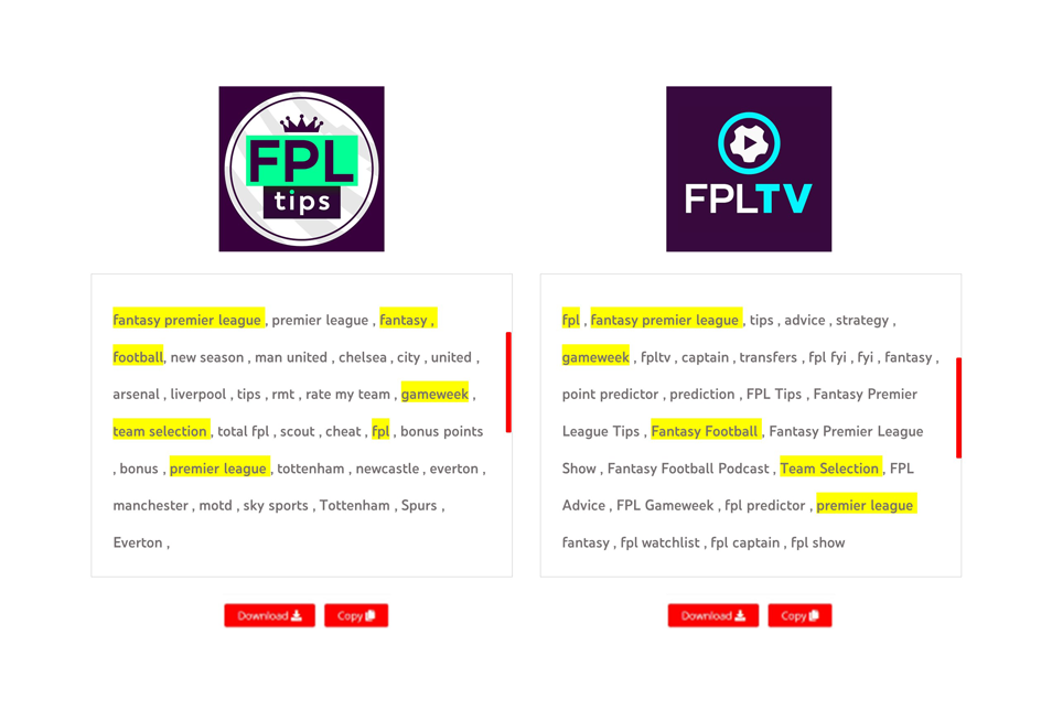 YTube - Comparing common tags