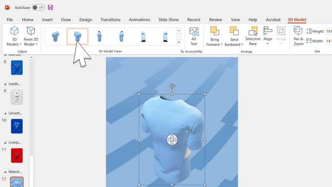 3D Object Animation Premier League Team Shirt