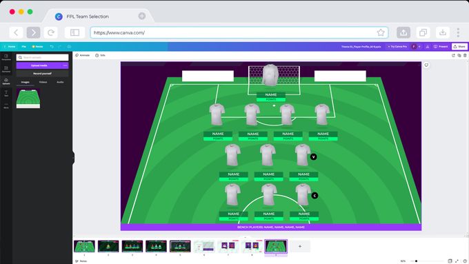 Edit template using Canva
