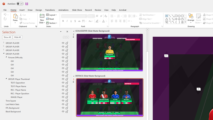 Template comes with organised layers