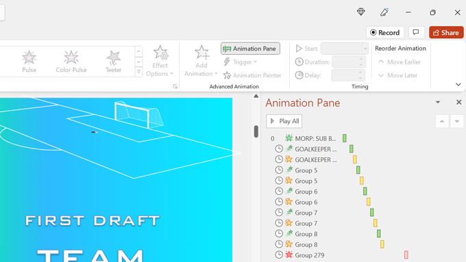 MS PowerPoint Animation Pane