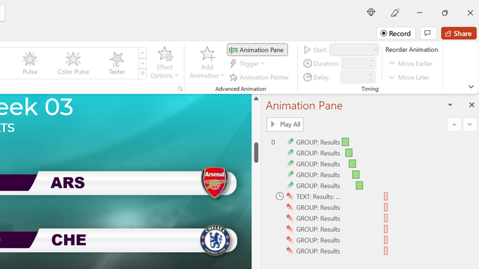 MS PowerPoint Animation Pane
